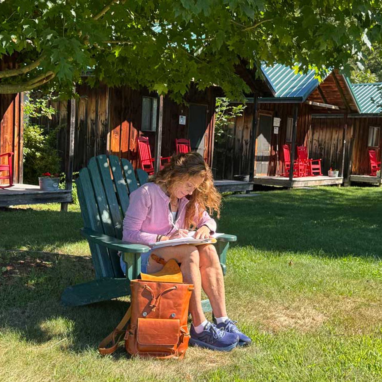 Author Retreat - Author Writing in Book